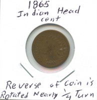 1865 Indian Head Cent - Reverse of Coin is