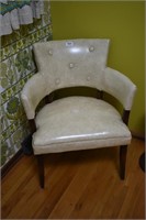 Vintage 70s Curved Back Vinyl Upholstery Chair