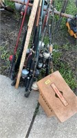 Various rods reels with sport seat items, not
