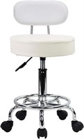 Adjustable Rolling Stool with Footrest