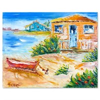 Elliot Fallas, "Beach Place" Original Oil Painting