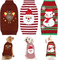 3 Pack Dog Holiday Sweaters (Medium)