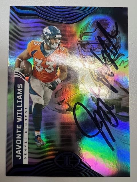 Broncos Javonte Williams Signed Card COA