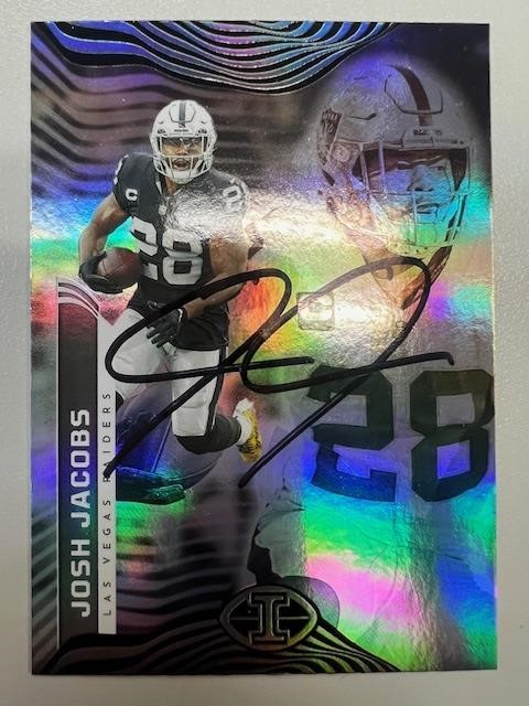 Raiders Josh Jacobs Signed Card with COA