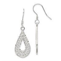 Sterling silver- Filigree Teardrop Dangle Earrings