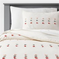 Full Queen Pom Kids  Duvet Cover Cream