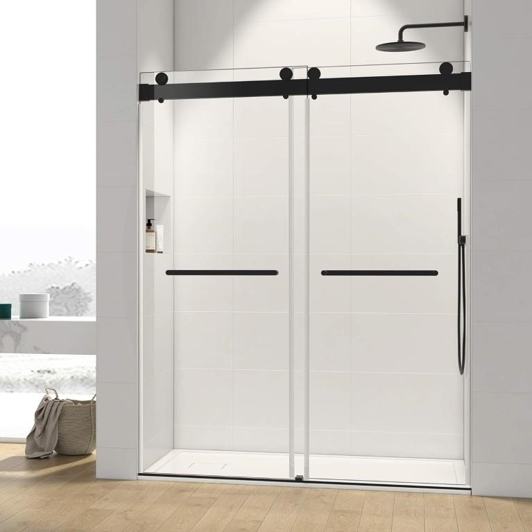 Semi-Frameless Shower Door, 36-37-3/8 in.W x 72 in