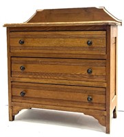 Antique Oak 3-Drawer Child's Doll Dresser