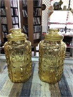 2 Glass Canisters or Jars