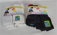 16 Pairs Of Hanes Crew Socks Size 8-12