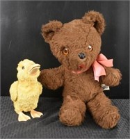 Vintage Gund Teddy Bear & Duck Is Marked FR