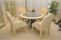 Wrought Iron Table & Cushion Chairs