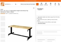 B4171  Husky 62" x 24" Wood Workbench, Black