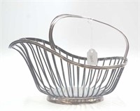Christofle silver plate wine bottle pouring basket