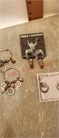 Goldstone and silver earrings