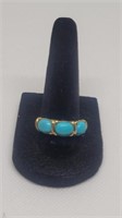 Sterling and turquoise ring sz marked 925 kyj