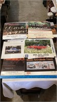 Various vintage calendars.