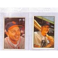 (2) 1953 Bowman Color Baseball Cards Higher Grade