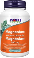 Sealed- Now Foods Magnesium Citrate 200mg 100tab