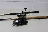 2 Rods with Shimano Reels, 3500, 4000