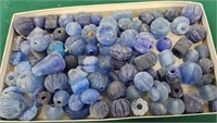 Lot of mixed beads blue