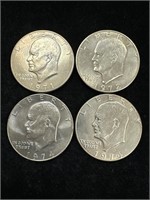 Lot of Four Eisenhower Dollars