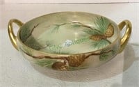 Beautiful pinecone and branch themed China bowl