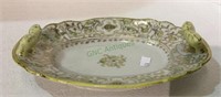 Beautiful hand painted two handled vanity tray