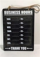 Business Hours Chalk Board