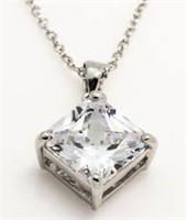 Princess Cut 2.50 ct White Topaz Pendant