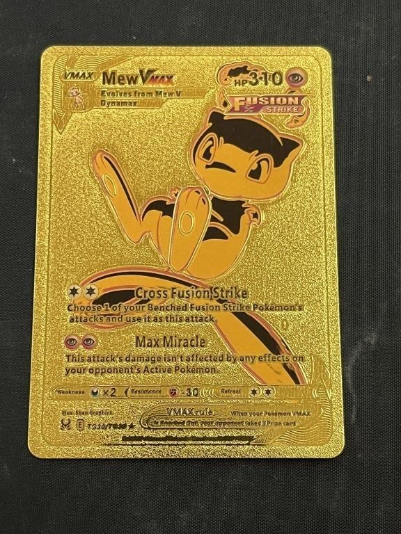Mew Vmax Gold Foil Pokémon Card