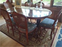 Australian wood table and 6 chairs and 2 captains