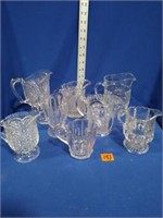 Early Pressed glass pitcher collection Sodium glas