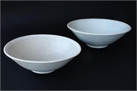 Pair of Chinese Yuan Dynasty White Bowls,