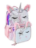 SR1987  Pink Unicorn Queen Backpack Set