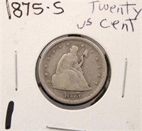 1875 S U.S. TWENTY CENT