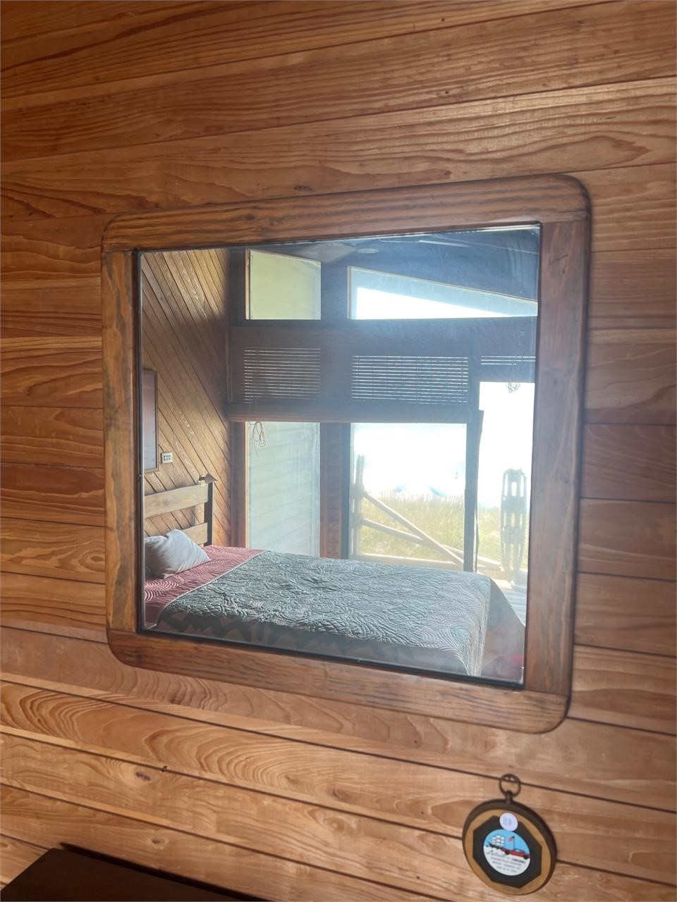 Wooden wall mirror