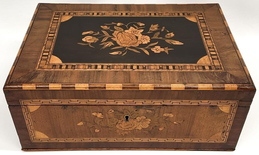 Antique Inlaid Rosewood Box