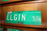 STREET SIGN ' ELGIN ST' DECOMISSIONED - 2 SIDED