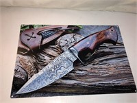 Damascus Knife Metal Sign