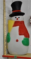 Snowman blow mold with light