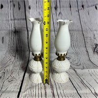 Set of 2 Small Milk Glass Lamps