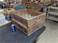 Lg. Wooden Crate w/Ball Mason Jars