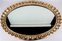Large Vintage Antique Gold Oval Mirror