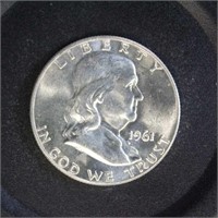 US Coins 1961-D Silver Franklin Half Dollar