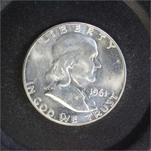 US Coins 1961 Silver Franklin Half Dollar