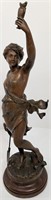 Joseph Berthoz Cast Statue w Bronze Patina