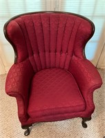 Burgundy Wingback Chair