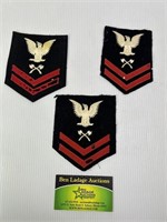 3 Navy Patches With Eagles and Axes