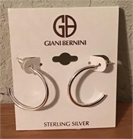 NWT GIANI BERNINI STERLING SILVER HOOP EARRINGS  $